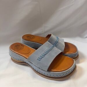 Rare Vintage ROBERT CLERGERIE powder blue suede sandals
